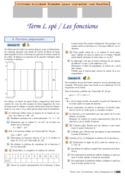 Term L sp&eacute; / Les fonctions