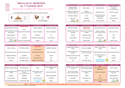 Le menu de la 1&egrave;re p&eacute;riode