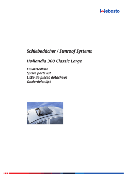 Hollandia 300 Classic Large Schiebedächer / Sunroof Systems