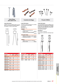 Porte liteau pour pose &agrave; sec Crochets de fa&icirc;tage Vis pour