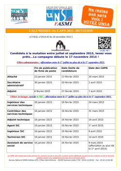 CALENDRIER des CAPN 2015