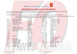 MOUVEMENT 2014 : R&eacute;sultats 3eme PHASE