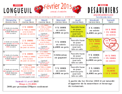 Calendrier mensuel - Place Desaulniers