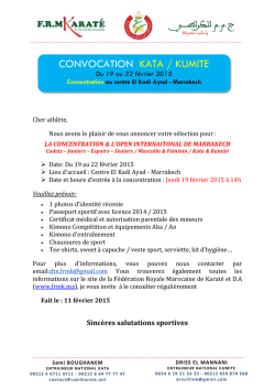 convocation kata / kumite - Féderation Royale Marocaine de Karaté