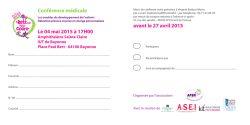 Conférence médicale Le 04 mai 2015 à 17H00 avant le 27 avril 2015