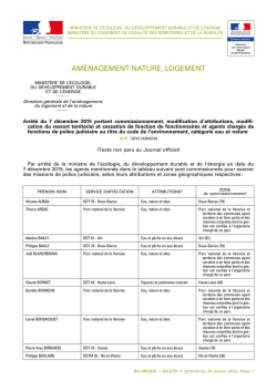 Arrêté du 7 décembre 2015 - Bulletin Officiel