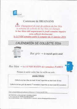 Calendrier 2016 - Le village de Brainans