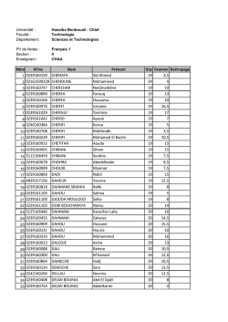 Nbre N&deg;Ins Nom Pr&eacute;nom Grp Examen Rattrapage 1 0239160159