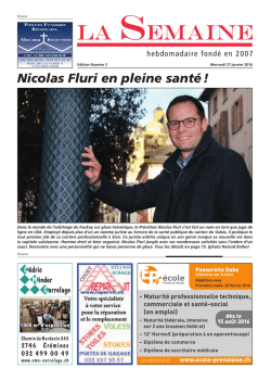 Nicolas Fluri en pleine sant&eacute; !