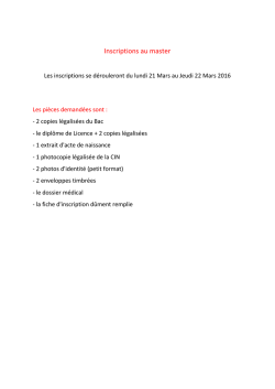 Inscriptions au master