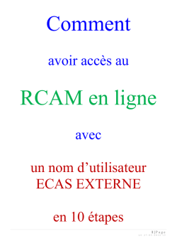 comment avoir un compte ecas et un acces au rcam en ligne