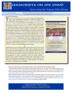 anuscripts on my mind - Saint Louis University Libraries