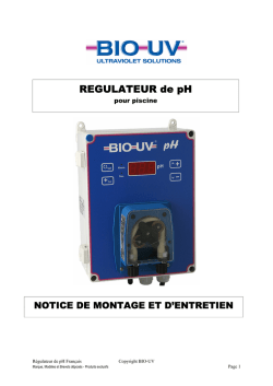 Notice montage et entretien Regul pH_BIO-UV PH
