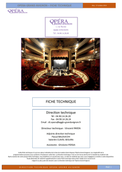 Fiche Technique Opéra Grand Avignon 2014