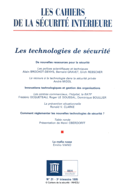 Les technologies de sécurité - Les Cahiers de la sécurité