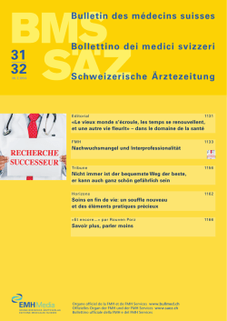 Bulletin des m&eacute;decins suisses 31