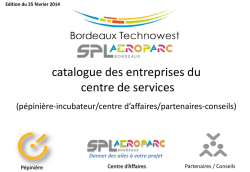 Liste des entreprises du centre de services et des partenaires
