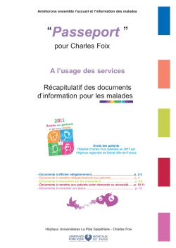 &agrave; t&eacute;l&eacute;charger - H&ocirc;pitaux Universitaires La Piti&eacute; salp&ecirc;tri&egrave;re