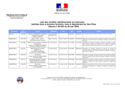 Liste des soci&eacute;t&eacute;s, &eacute;tablissements et communes habilit&eacute;s dans le