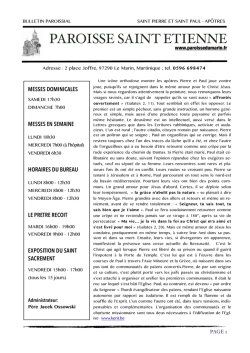 Bulletin paroissial - Paroisse Saint Etienne du Marin