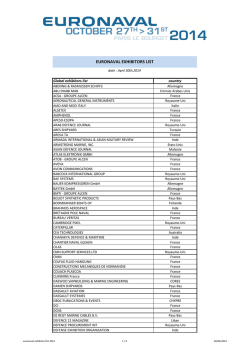 EURONAVAL EXHIBITORS LIST