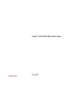 rrOracle® 1.6TB NVMe SSD Product Notes