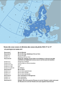 Noms des sous-zones et division des zones de pêche FAO 27 et 37