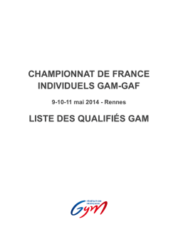 Qualifications GAM - Comit&eacute; R&eacute;gional nord pas de calais