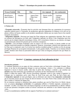 Th&egrave;me 3 &ndash; Dynamiques des grandes aires
