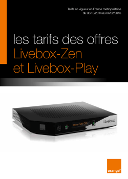 les tarifs des offres Livebox-Zen et Livebox-Play