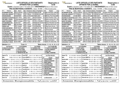 LISTE OFFICIELLE DES PARTANTS OFFERTE PAR
