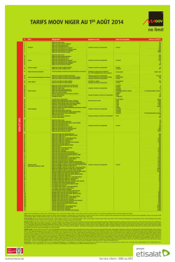 tarifs applicables