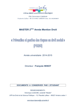 Dossier de candidature 2014 /2015