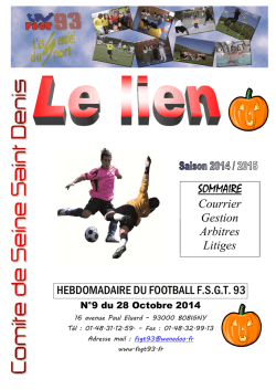 Bulletin Football n&deg;9 octobre 2014