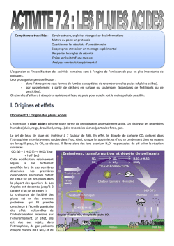 Document 1 : Origine des pluies acides