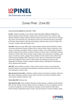 Voir la liste des communes éligibles en Zone B2 Pinel