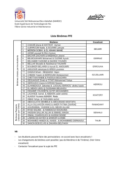 Liste Bin&ocirc;mes PFE