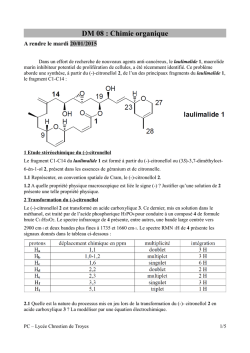 DM 8 : Chimie organique. A rendre le mardi 20/01.