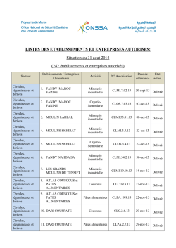 LISTES DES ETABLISSEMENTS ET ENTREPRISES