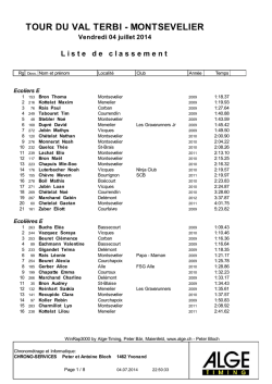 TOUR DU VAL TERBI - MONTSEVELIER