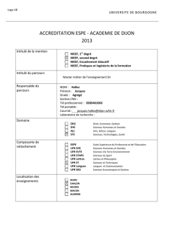Master MEEF SII - D&eacute;partement MEEF, ESPE Bourgogne