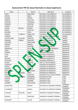 Avancement TRF de classe Normale en classe - SPLEN-SUP