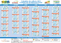 Calendrier de collecte 2015 COMMUNE DE BESSANCOURT