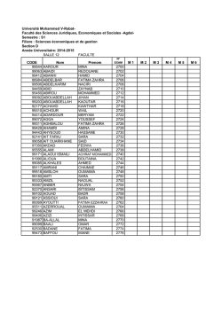Section D - Facultés des Sciences Juridiques, Economiques et
