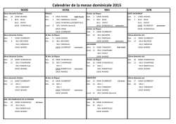 Calendrier de la messe dominicale 2015