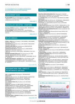 Consulter les faillites