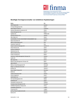 Bewilligte Vermögensverwalter von kollektiven Kapitalanlagen