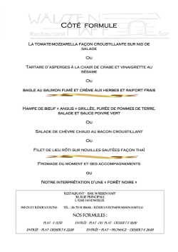 menu du jour du 21 au 24 avril 2015