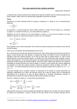 Une autre approche des nombres premiers