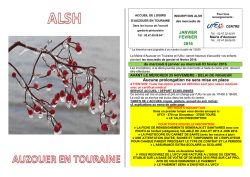 JANVIER FEVRIER 2016 Aucune prolongation ne sera mise en place